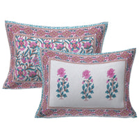 Thumbnail for Rudra Bazaar Sea Green 210 TC Cotton Double King Bedsheet With 2 Pillow Covers