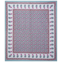 Thumbnail for Rudra Bazaar Sea Green 210 TC Cotton Double King Bedsheet With 2 Pillow Covers