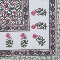 Thumbnail for Rudra Bazaar Green 210 TC Cotton Double King Bedsheet With 2 Pillow Covers