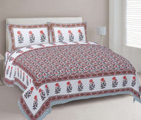 Thumbnail for rudra-bazaar-grey-210-tc-cotton-double-king-bedsheet-with-2-pillow-cover