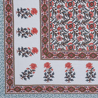 Thumbnail for Rudra Bazaar Grey 210 TC Cotton Double King Bedsheet With 2 Pillow Covers