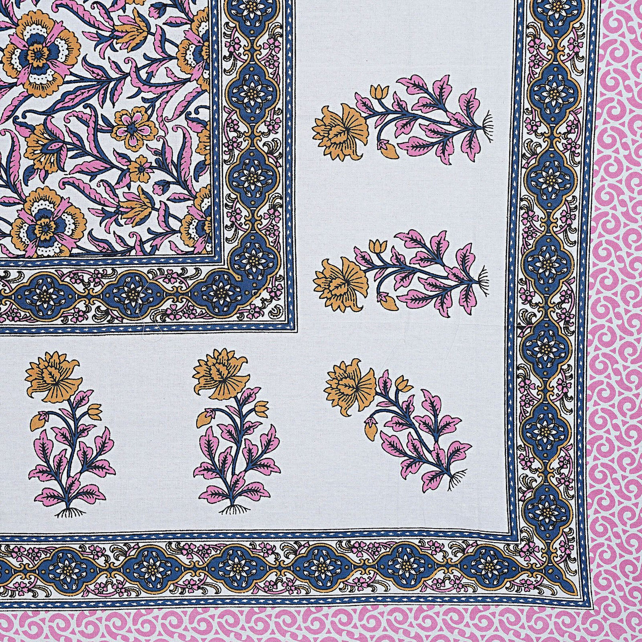 Rudra Bazaar Pink 210 TC Cotton Double King Bedsheet With 2 Pillow Covers