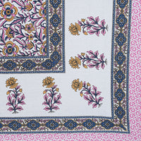 Thumbnail for Rudra Bazaar Pink 210 TC Cotton Double King Bedsheet With 2 Pillow Covers