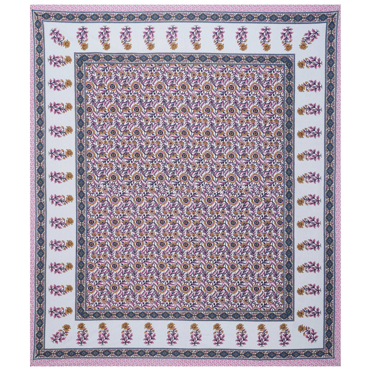 Rudra Bazaar Pink 210 TC Cotton Double King Bedsheet With 2 Pillow Covers