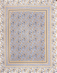 Thumbnail for Rudra Bazaar Blue 210 TC Cotton Double King Bedsheet With 2 Pillow Covers