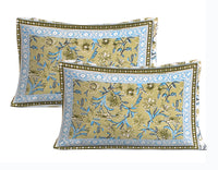 Thumbnail for Rudra Bazaar Green 210 TC Cotton Double King Bedsheet With 2 Pillow Covers