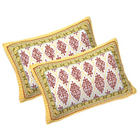 Thumbnail for Rudra Bazaar Gold 210 TC Cotton Double King Bedsheet With 2 Pillow Covers