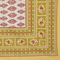 Thumbnail for Rudra Bazaar Gold 210 TC Cotton Double King Bedsheet With 2 Pillow Covers
