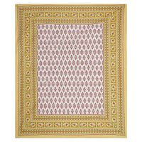 Thumbnail for Rudra Bazaar Gold 210 TC Cotton Double King Bedsheet With 2 Pillow Covers