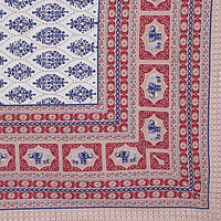 Thumbnail for Rudra Bazaar Maroon 210 TC Cotton Double King Bedsheet With 2 Pillow Covers