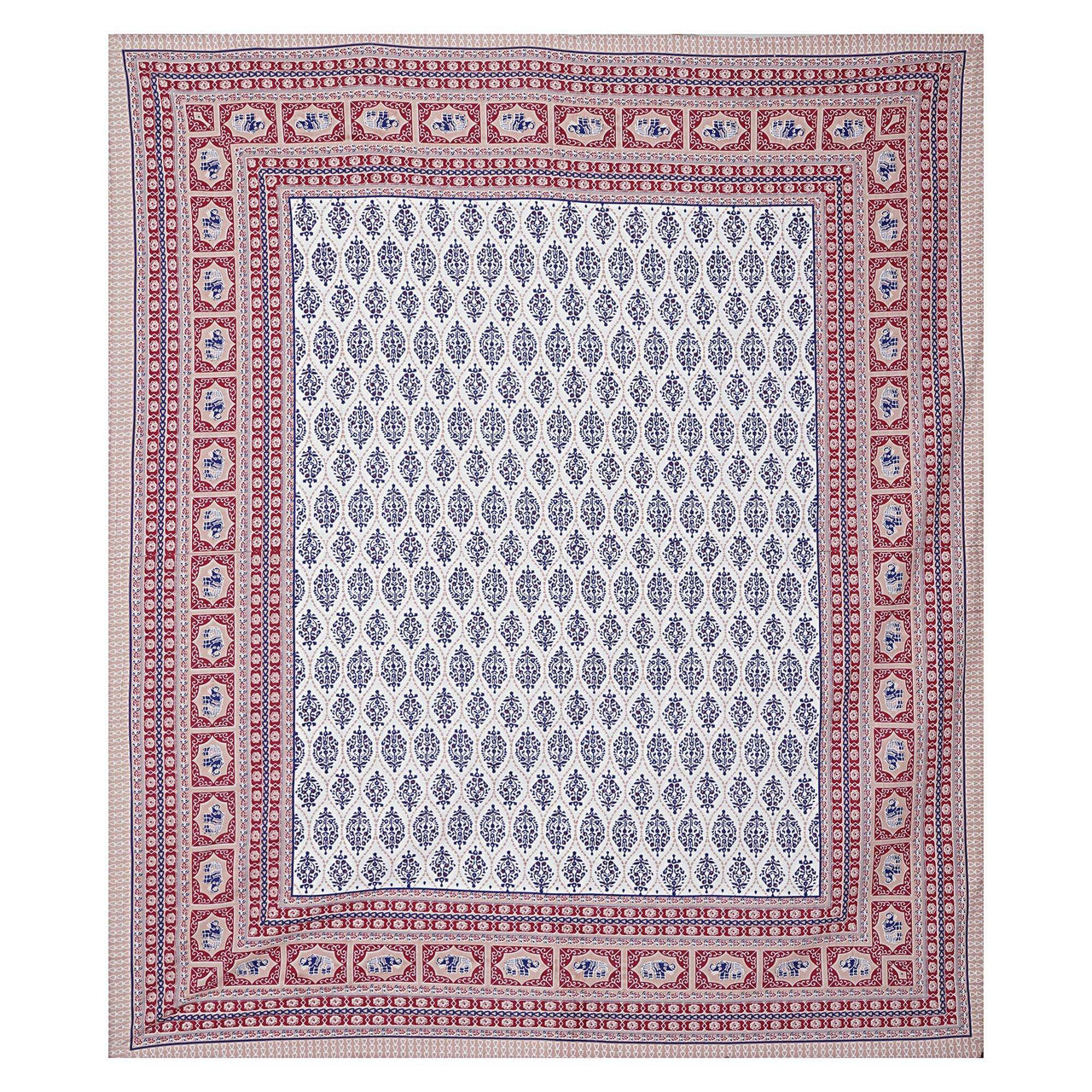 Rudra Bazaar Maroon 210 TC Cotton Double King Bedsheet With 2 Pillow Covers