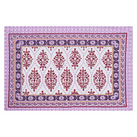 Thumbnail for Rudra Bazaar Purple 210 TC Cotton Double King Bedsheet With 2 Pillow Covers