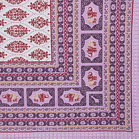 Thumbnail for Rudra Bazaar Purple 210 TC Cotton Double King Bedsheet With 2 Pillow Covers