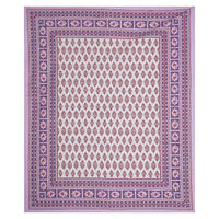Thumbnail for Rudra Bazaar Purple 210 TC Cotton Double King Bedsheet With 2 Pillow Covers