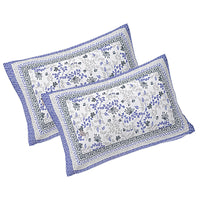 Thumbnail for Rudra Bazaar Blue 210 TC Cotton Double King Bedsheet With 2 Pillow Covers