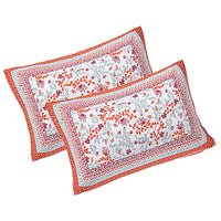 Thumbnail for Rudra Bazaar Orange 210 TC Cotton Double King Bedsheet With 2 Pillow Covers