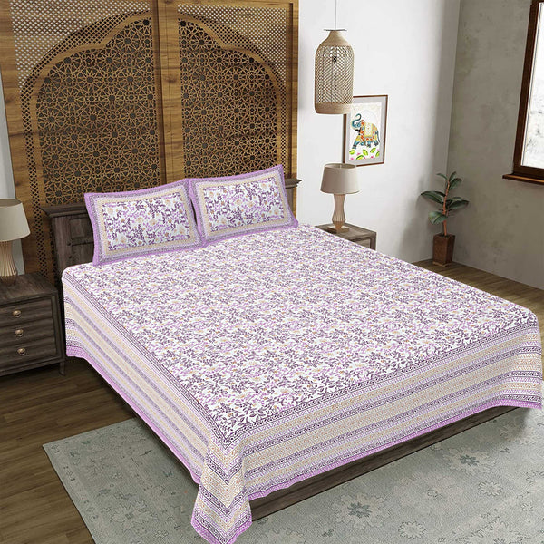 rudra-bazaar-purple-210-tc-cotton-double-king-bedsheet-with-2-pillow-cover