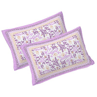Thumbnail for Rudra Bazaar Purple 210 TC Cotton Double King Bedsheet With 2 Pillow Covers