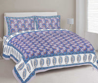 Thumbnail for rudra-bazaar-multi-210-tc-cotton-double-king-bedsheet-with-2-pillow-cover