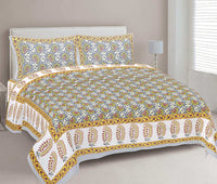 Thumbnail for rudra-bazaar-multi-210-tc-cotton-double-king-bedsheet-with-2-pillow-cover
