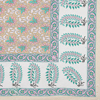 Thumbnail for Rudra Bazaar Multi 210 TC Cotton Double King Bedsheet With 2 Pillow Covers