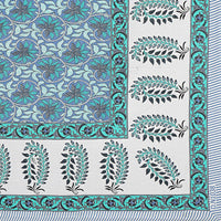 Thumbnail for Rudra Bazaar Multi 210 TC Cotton Double King Bedsheet With 2 Pillow Covers