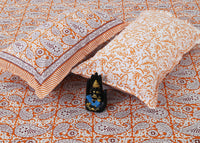 Thumbnail for Rudra Bazaar Multi 210 TC Cotton Double King Bedsheet With 2 Pillow Covers