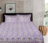 Thumbnail for Rudra Bazaar Multi 210 TC Cotton Double King Bedsheet With 2 Pillow Covers