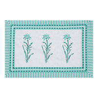 Thumbnail for Rudra Bazaar Sea Green 210 TC Cotton Double King Bedsheet With 2 Pillow Covers