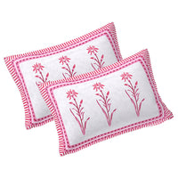 Thumbnail for Rudra Bazaar Pink 210 TC Cotton Double King Bedsheet With 2 Pillow Covers