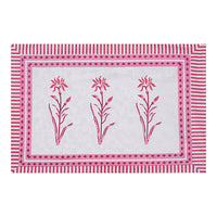 Thumbnail for Rudra Bazaar Pink 210 TC Cotton Double King Bedsheet With 2 Pillow Covers