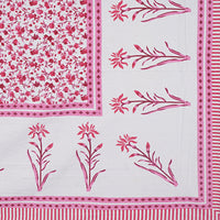 Thumbnail for Rudra Bazaar Pink 210 TC Cotton Double King Bedsheet With 2 Pillow Covers