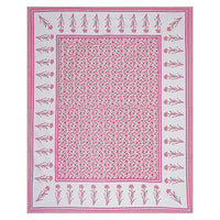 Thumbnail for Rudra Bazaar Pink 210 TC Cotton Double King Bedsheet With 2 Pillow Covers