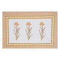 Thumbnail for Rudra Bazaar Yellow 210 TC Cotton Double King Bedsheet With 2 Pillow Covers