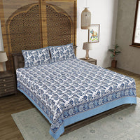 Thumbnail for rudra-bazaar-brown-210-tc-cotton-double-king-bedsheet-with-2-pillow-cover