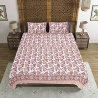 Thumbnail for Rudra Bazaar Sea Green 210 TC Cotton Double King Bedsheet With 2 Pillow Covers