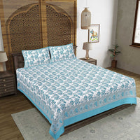 Thumbnail for rudra-bazaar-pink-210-tc-cotton-double-king-bedsheet-with-2-pillow-cover