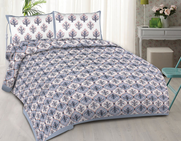 rudra-bazaar-blue-210-tc-cotton-double-king-bedsheet-with-2-pillow-cover