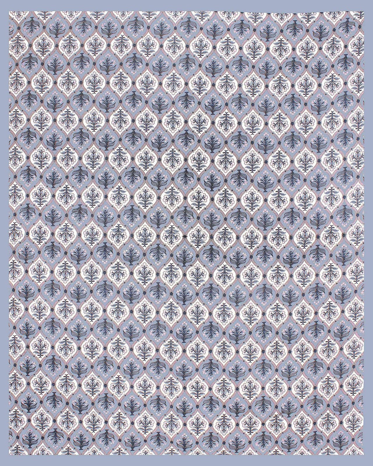 Rudra Bazaar Blue 210 TC Cotton Double King Bedsheet With 2 Pillow Covers