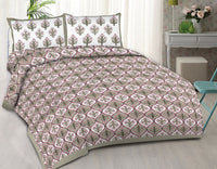 Thumbnail for rudra-bazaar-grey-210-tc-cotton-double-king-bedsheet-with-2-pillow-cover
