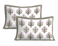 Thumbnail for Rudra Bazaar Grey 210 TC Cotton Double King Bedsheet With 2 Pillow Covers