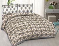 Thumbnail for rudra-bazaar-multi-210-tc-cotton-double-king-bedsheet-with-2-pillow-cover