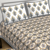 Thumbnail for Rudra Bazaar Multi 210 TC Cotton Double King Bedsheet With 2 Pillow Covers