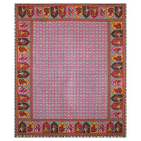 Thumbnail for Rudra Bazaar Multicolour 210 TC Cotton Double King Bedsheet With 2 Pillow Covers