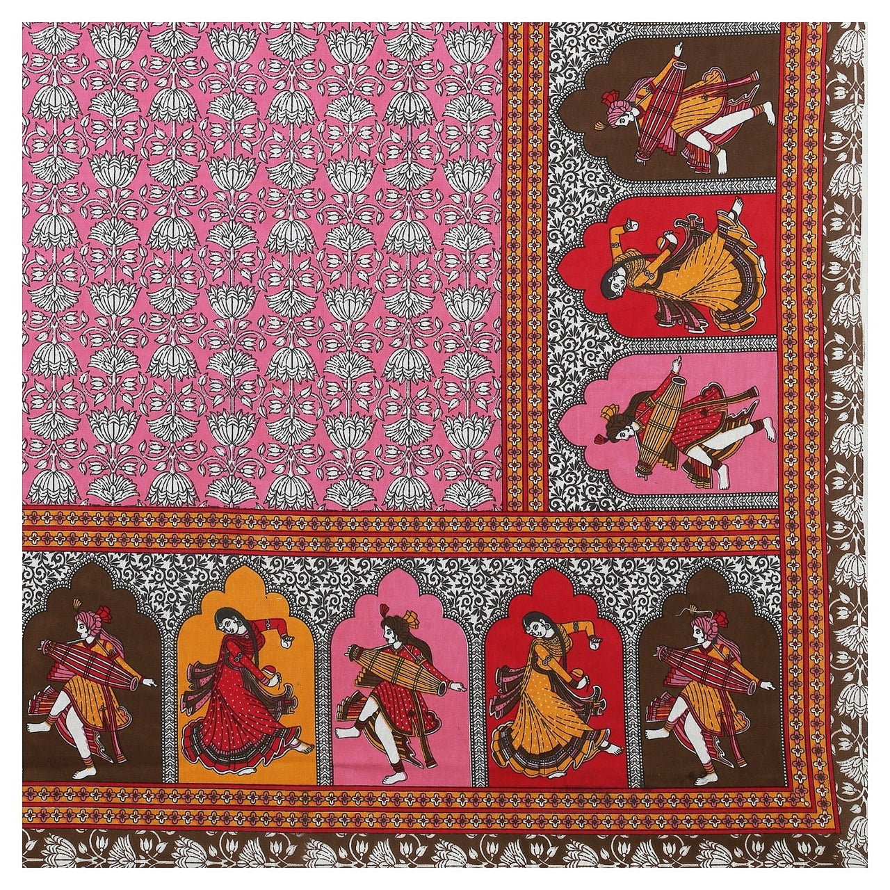 Rudra Bazaar Multicolour 210 TC Cotton Double King Bedsheet With 2 Pillow Covers