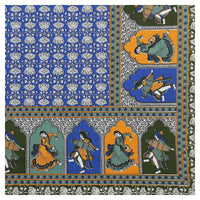 Thumbnail for Rudra Bazaar Multicolour 210 TC Cotton Double King Bedsheet With 2 Pillow Covers