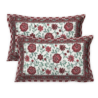Thumbnail for Rudra Bazaar Multicolour 210 TC Cotton Double King Bedsheet With 2 Pillow Covers