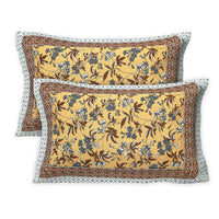 Thumbnail for Rudra Bazaar Multicolour 210 TC Cotton Double King Bedsheet With 2 Pillow Covers