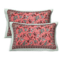 Thumbnail for Rudra Bazaar Multicolour 210 TC Cotton Double King Bedsheet With 2 Pillow Covers