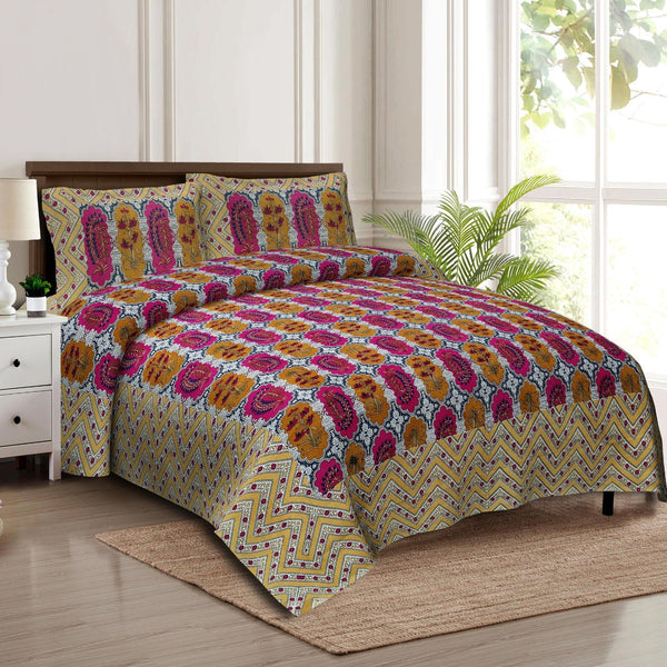 rudra-bazaar-multicolour-210-tc-cotton-double-king-bedsheet-with-2-pillow-cover